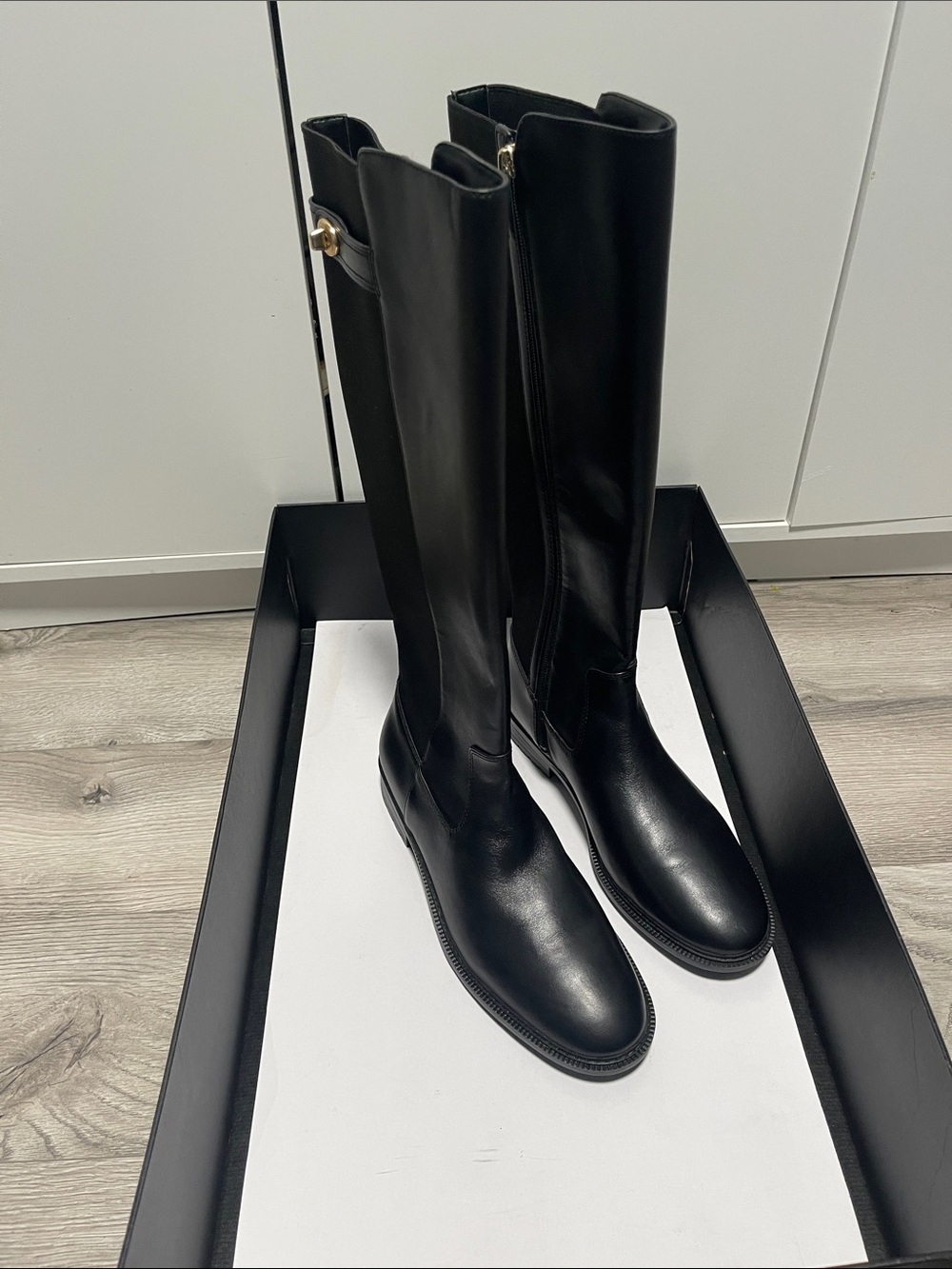 Coach Black Over-the-Knee Leather Riding Boots